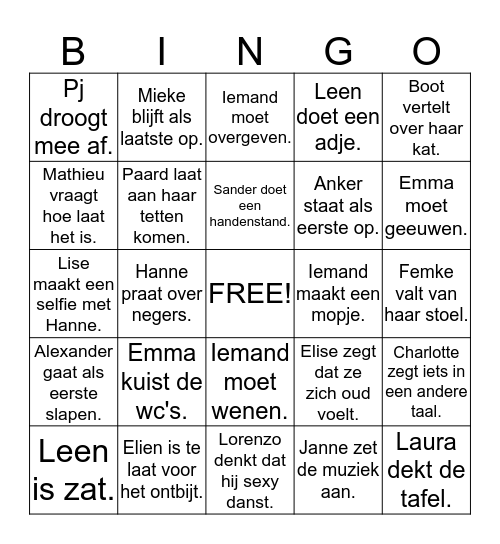ELENI Bingo Card