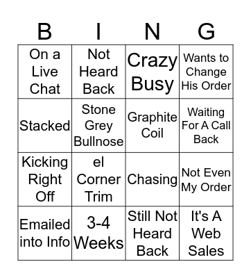 Cladco Bingo Card