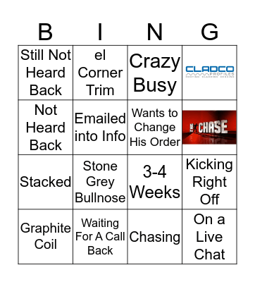 Cladco Bingo Card