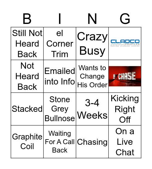 Cladco Bingo Card