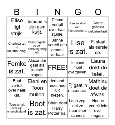 LORENZO Bingo Card