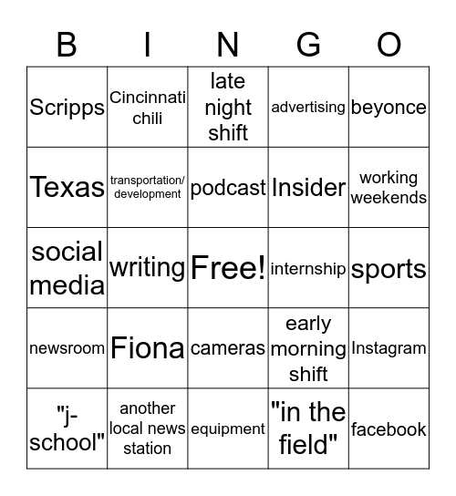 Insider Meet-Up Bingo Card