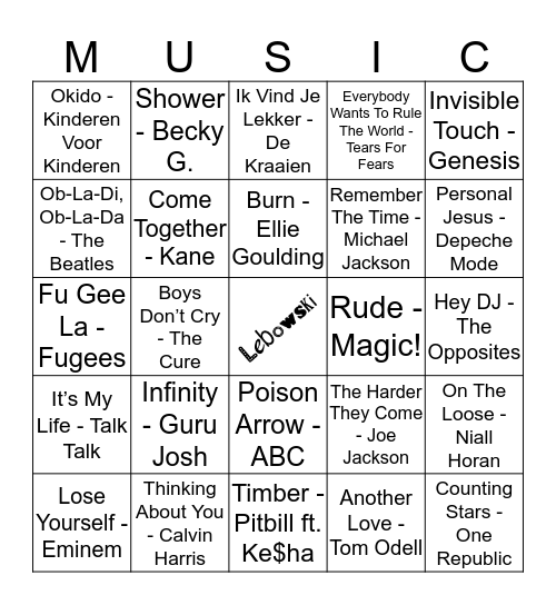 103 Bingo Card