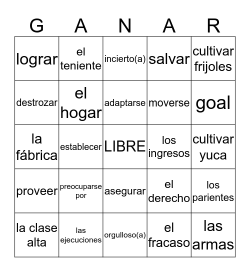 Casa Dividida CH 5-10 Bingo Card