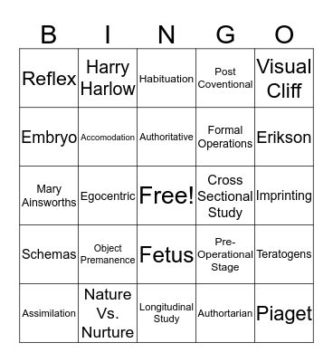 Development BINGO Card