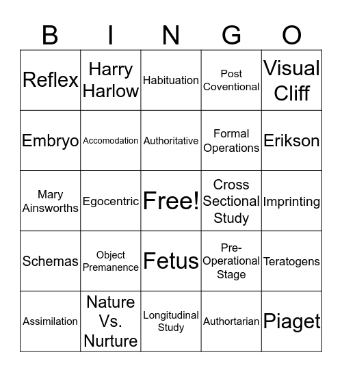 Development BINGO Card