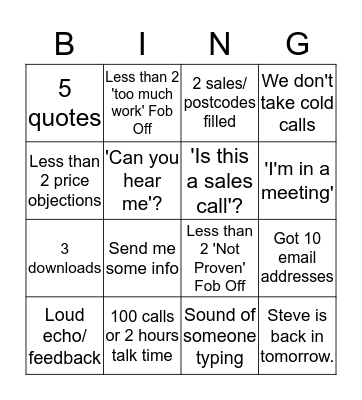 The Perfect Day Bingo Card