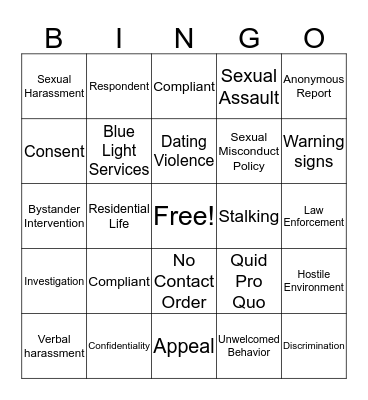 TITLE IX  Bingo Card