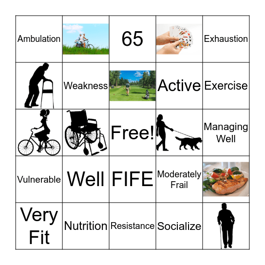 Frail Elderly  Bingo Card