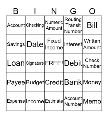 Budgeting and Money Management Bingo Card