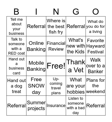 JFG  Bingo Card