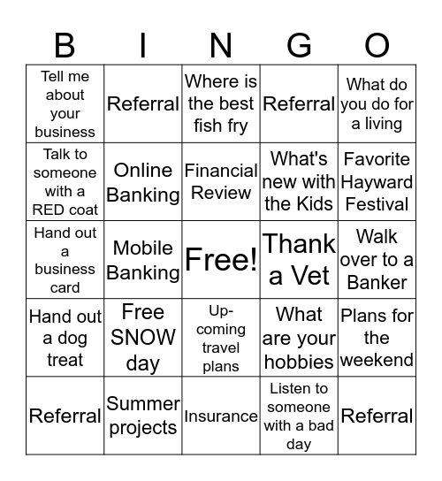 JFG  Bingo Card