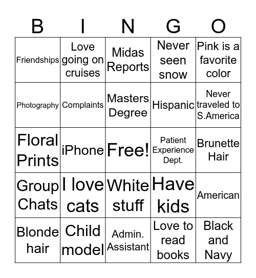 BINGO Card