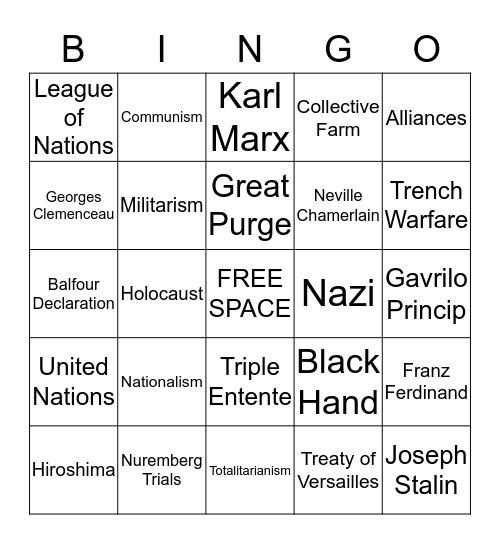 World at War - Part 2 Bingo Card