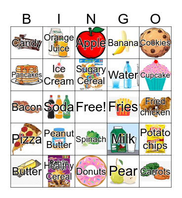 Food Bingo Card