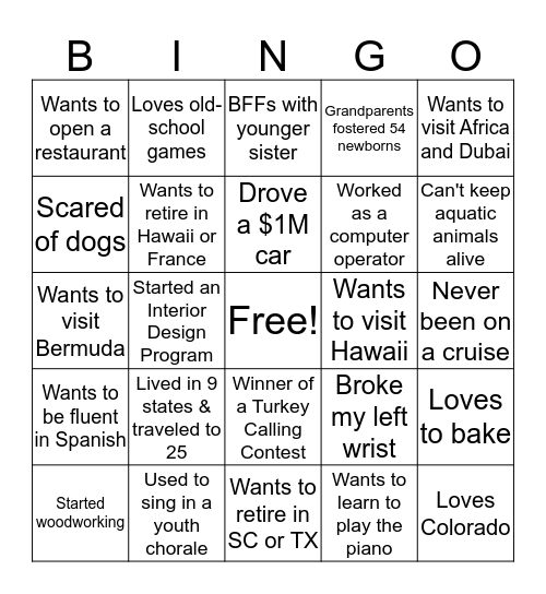 *DO YOU KNOW YOUR TEAM* Bingo Card