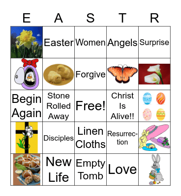 Easter Symbols Bingo Card