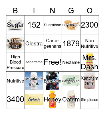 Food Analogs Bingo Card