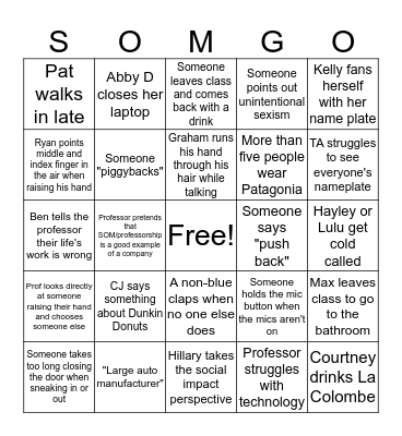 Blue Bingo Card