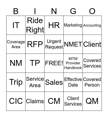 NETWORK TRAINING Bingo Card