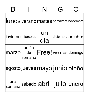 El Año Bingo Card