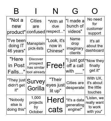 Activator Demo Bingo Card