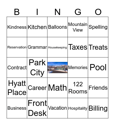 Hotel Bingo Card