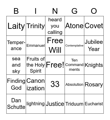 8th Grade PSR Bingo Card