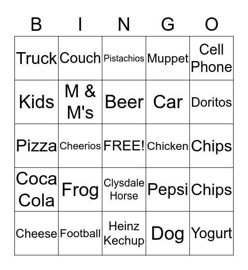 SUPERBOWL 2014 Bingo Card