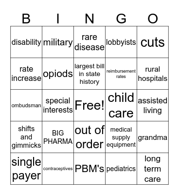HHS Bingo Card