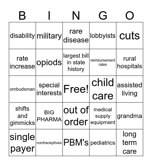HHS Bingo Card