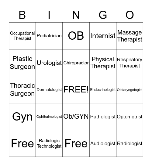 Medical History 2 Bingo Card