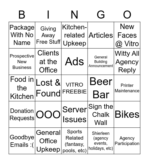 VITRO BINGO Card