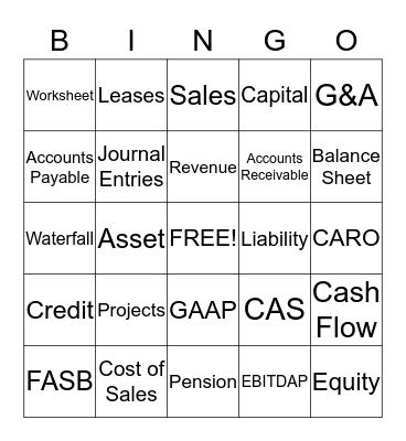 Accounting Bingo Card