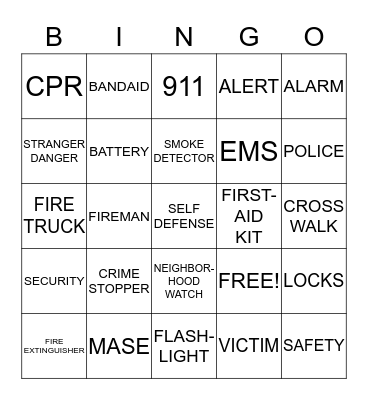 ROSEWOOD/SALINA NNO Bingo Card