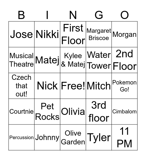 Briscoe Bingo Card