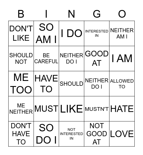 BINGO Card