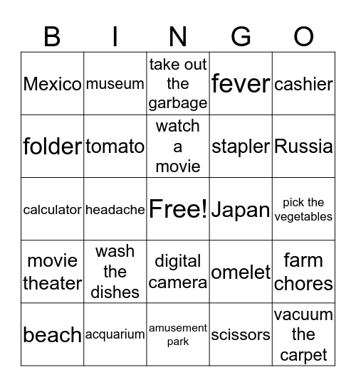 Book 3 Review  Bingo Card