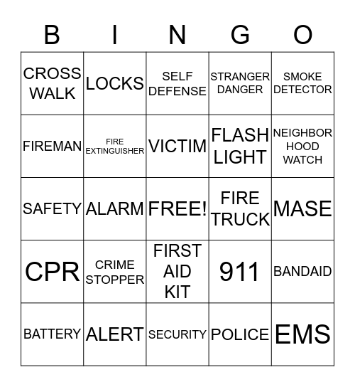 RW/S NATIONAL NIGHT OUT BINGO Card