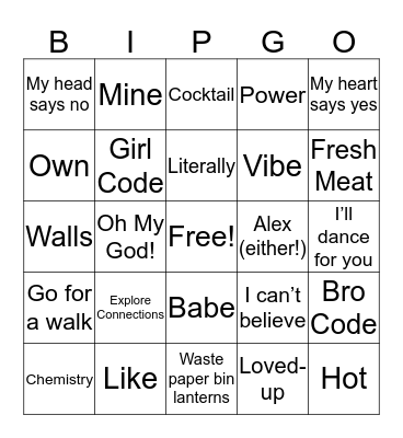 BIP BINGO! Bingo Card