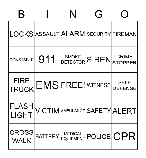 RW/S NATIONAL NIGHT OUT BINGO Card