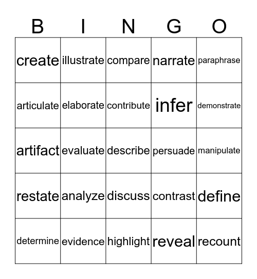 review BINGO Card