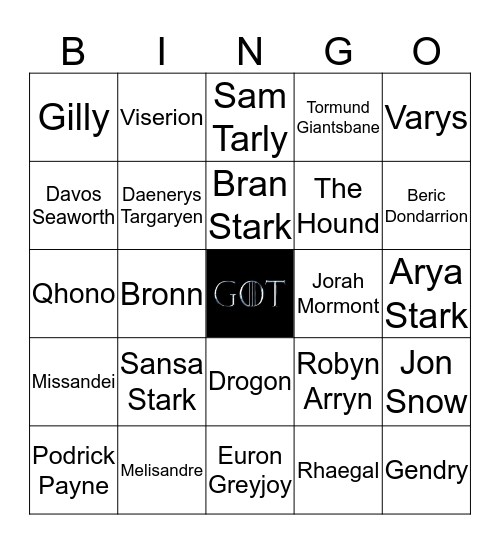 Game of Thrones Deaths! Bingo Card