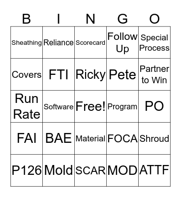 BAE Bingo Card