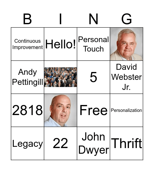 Western States Lodging 25th Anniversary Bingo Card