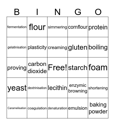 FOOD SCIENCE Bingo Card