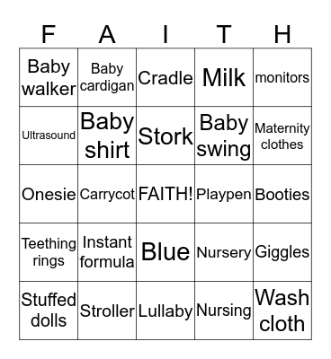Baby FAITH Bingo! Bingo Card