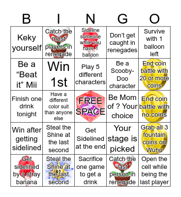 Mario Kart Bingo Battle Bingo Card