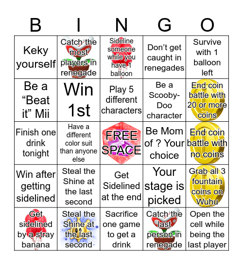 Mario Kart Bingo Battle Bingo Card