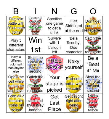 Mario Kart Bingo Battle Bingo Card